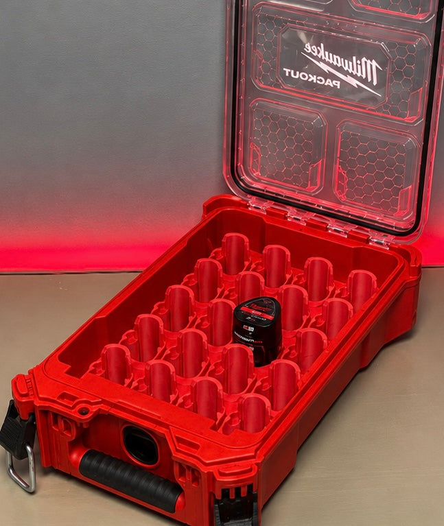 Milwaukee PACKOUT 20 slot M12 battery assortment tray