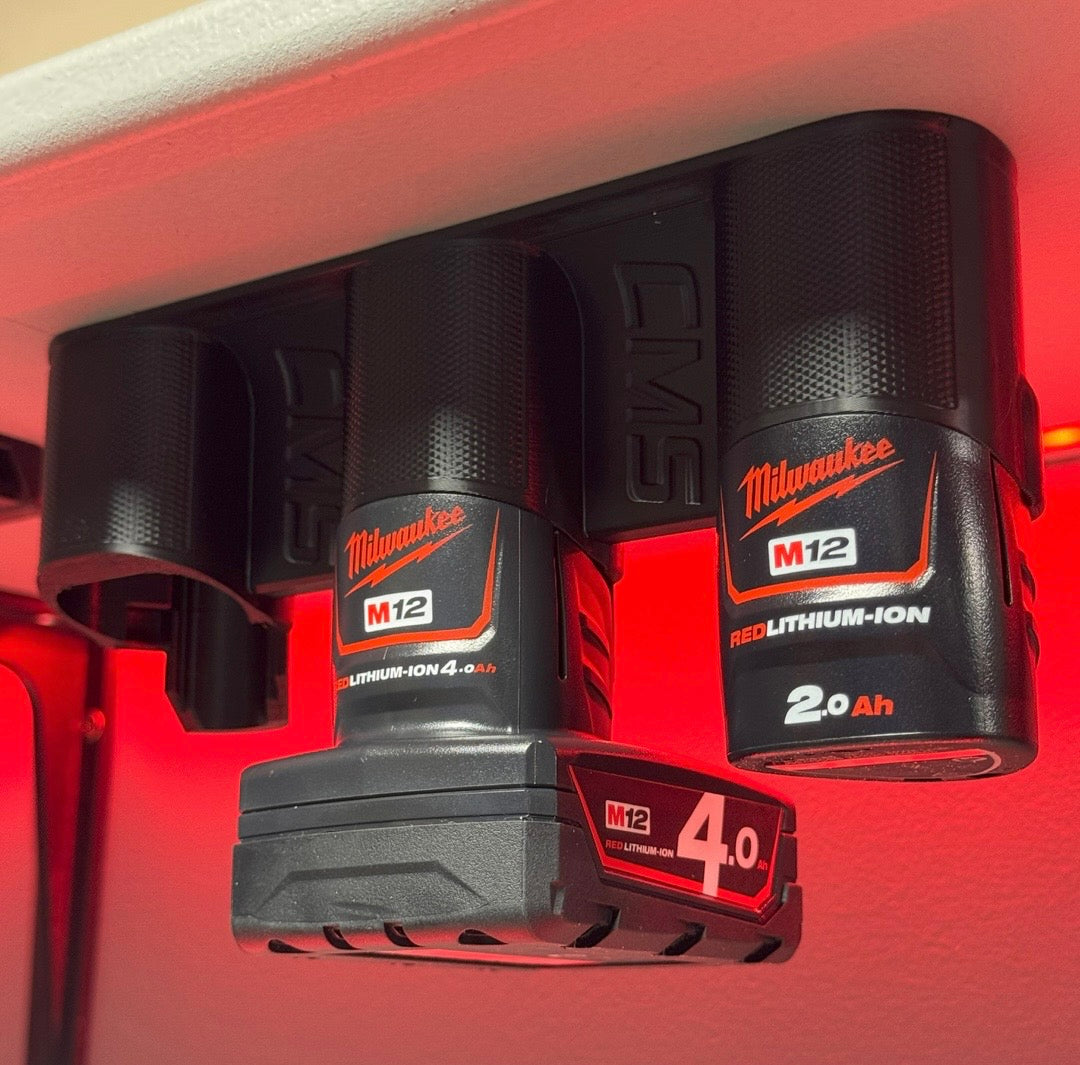 Milwaukee M12 triple battery storage
