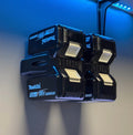 Wall mounted battery assortment for 18V Makita range