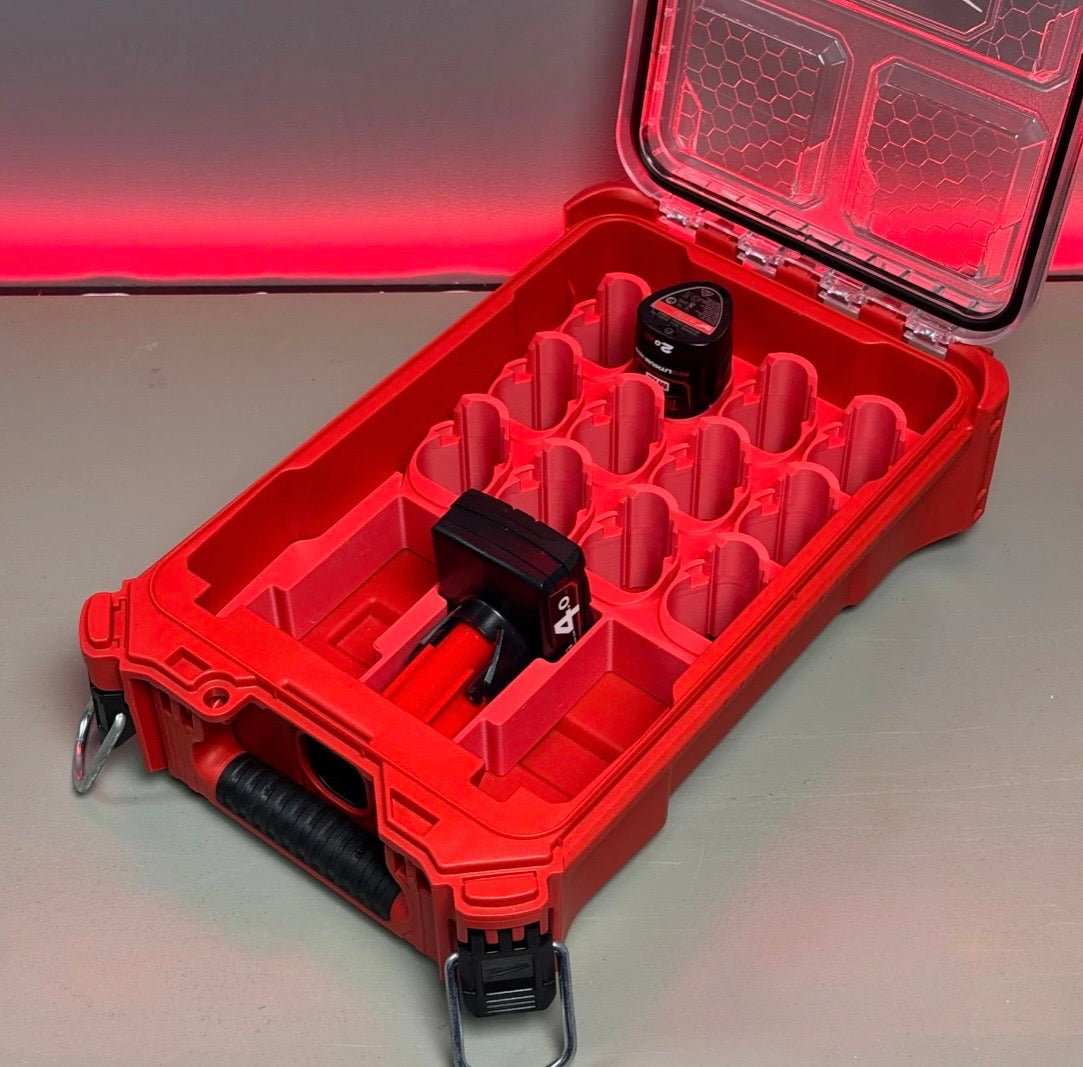 Milwaukee PACKOUT M12 mixed battery assortment tray